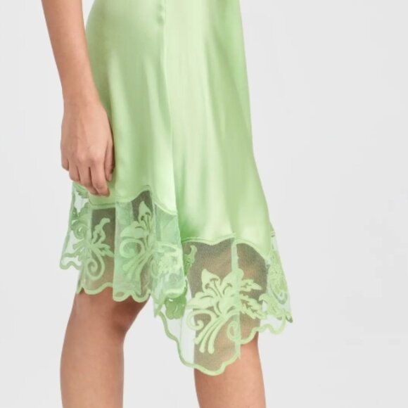 NWT ULLA JOHNSON Silk Avalon skirt in Celadon L $550 - Picture 8 of 10